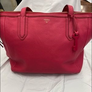 Hot Pink Womens Large Fossil Purse.